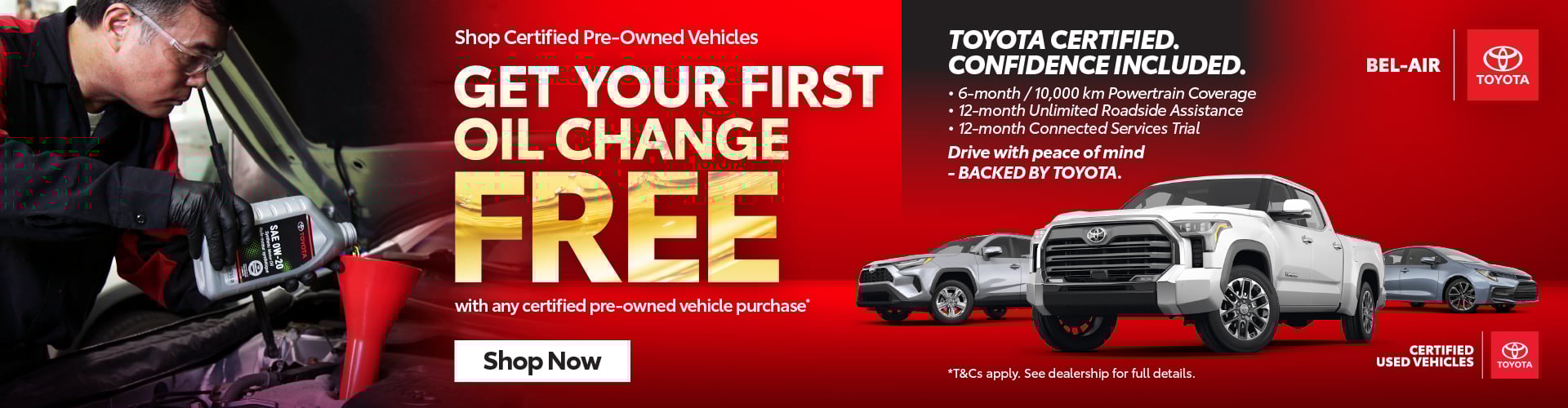 Certified Preowned BTO  Bel-Air Toyota Certified Pre-Owned offer: free first oil change, warranty, roadside assistance, and trial services